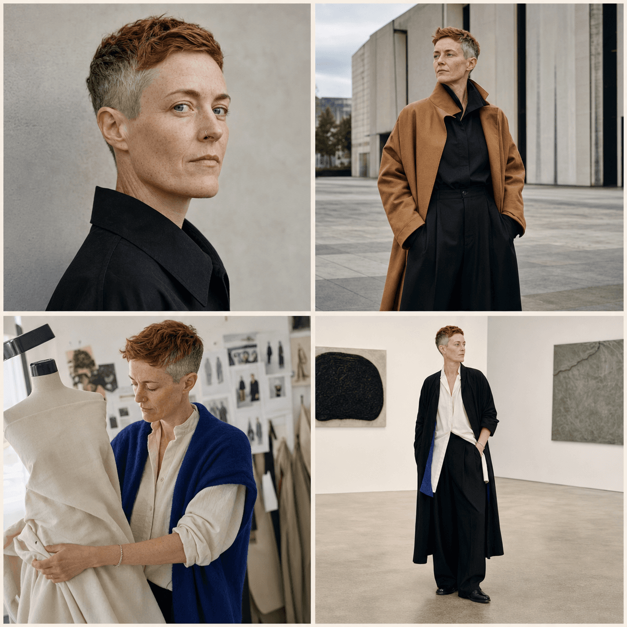 Four-view identity board for KOTS stylist Alex Form