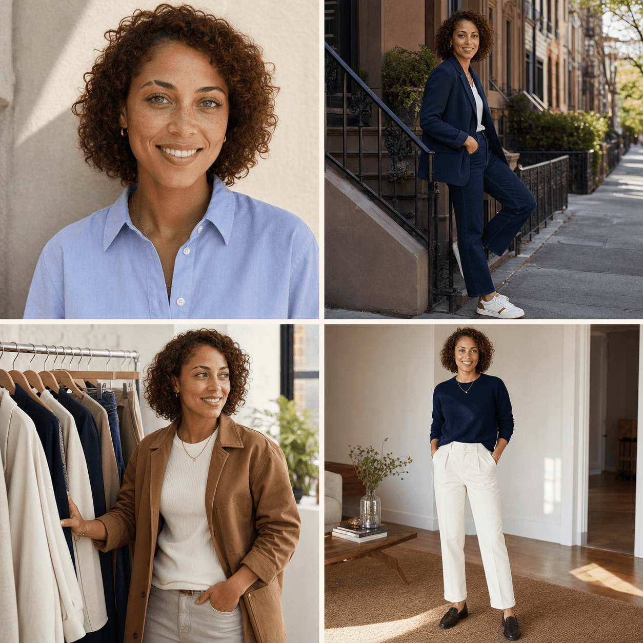 Four-view identity board for KOTS stylist Avery Brooks