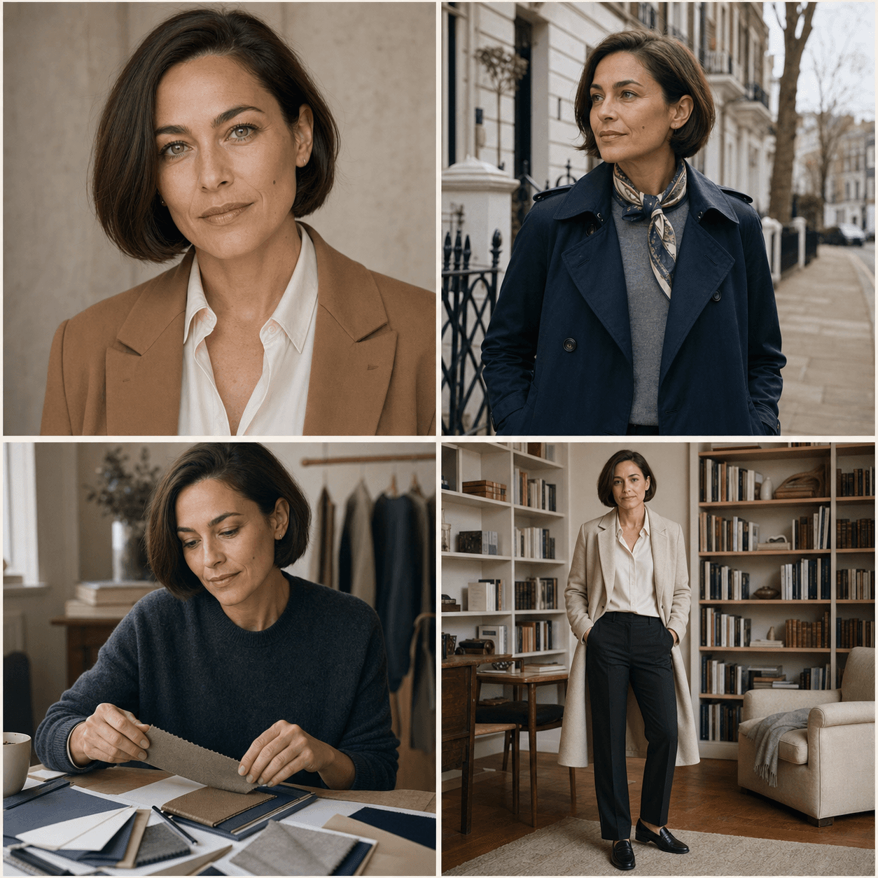 Four-view identity board for KOTS stylist Eleanor Grant