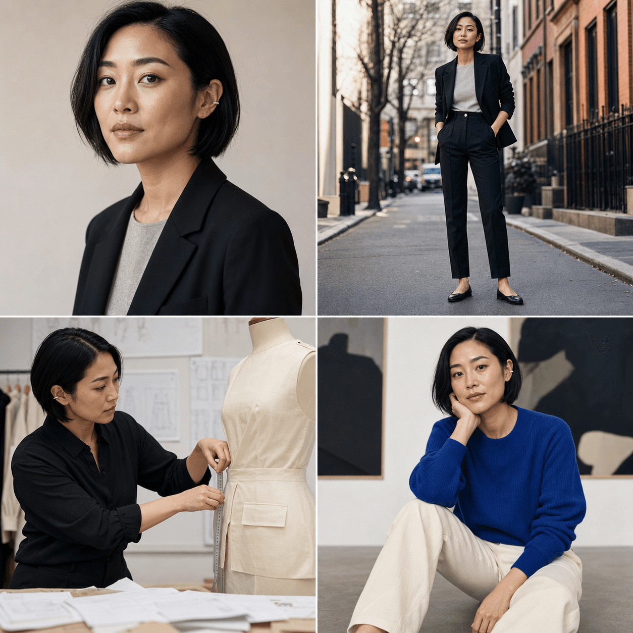 Four-view identity board for KOTS stylist June Park