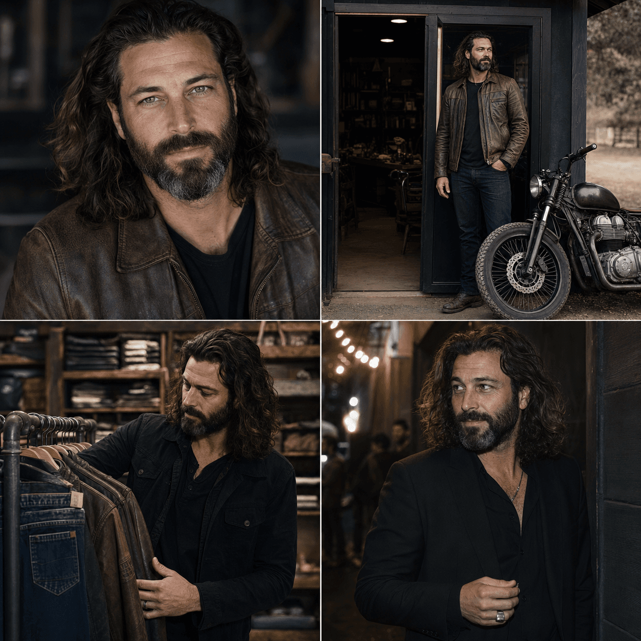 Four-view identity board for KOTS stylist Mason Cole
