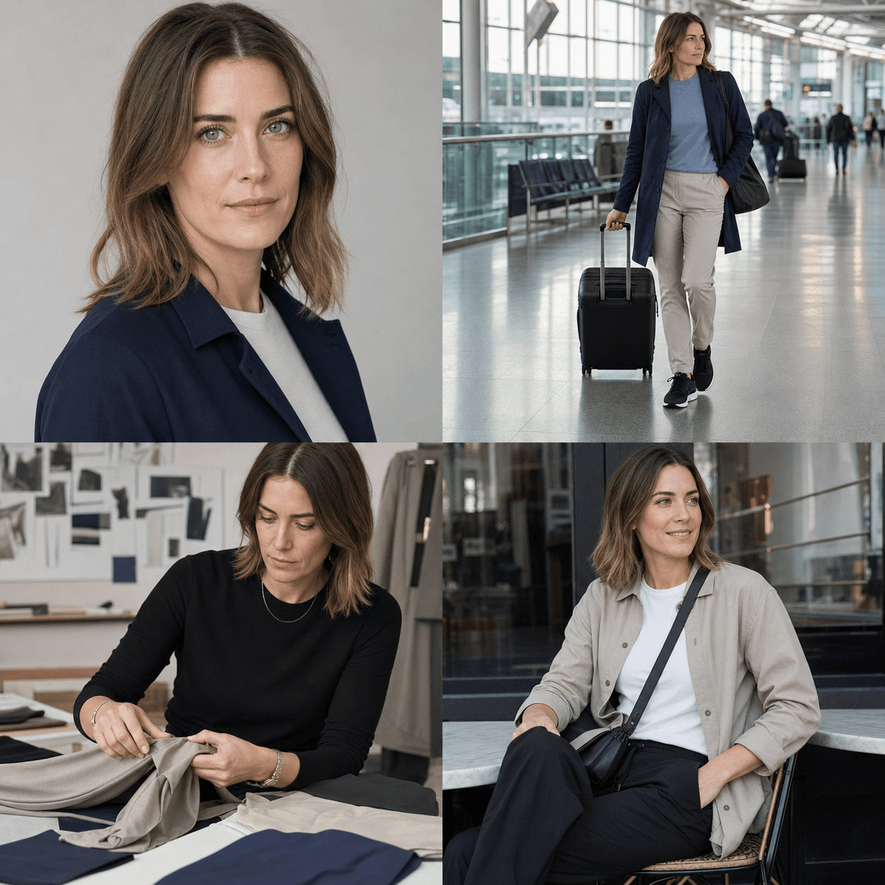 Four-view identity board for KOTS stylist Maya Motion