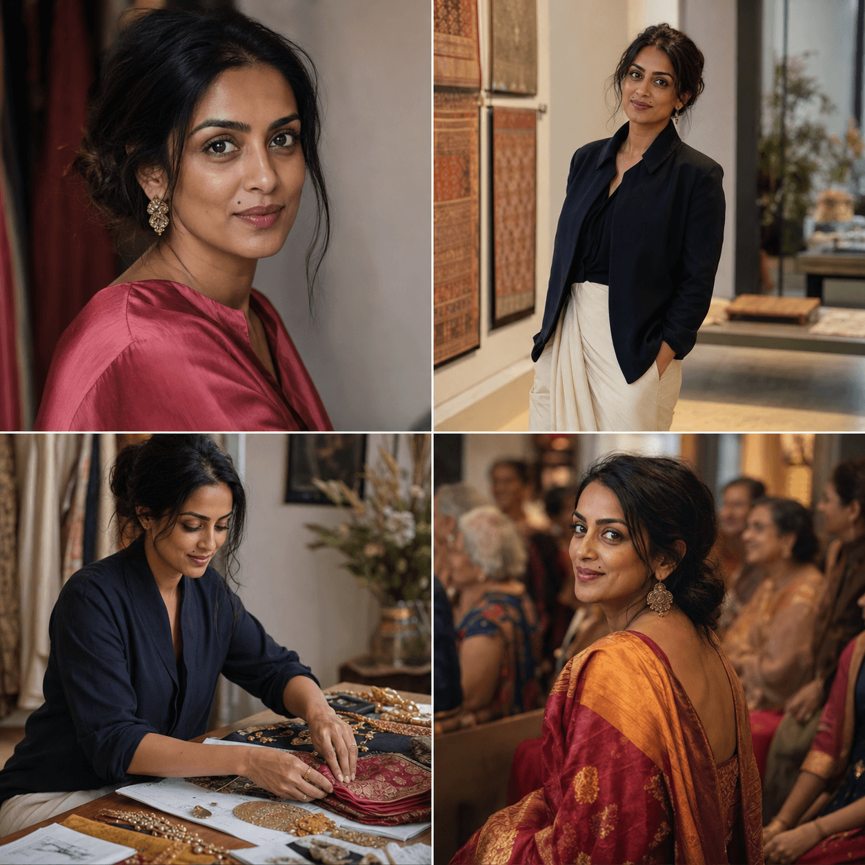 Four-view identity board for KOTS stylist Priya Shah